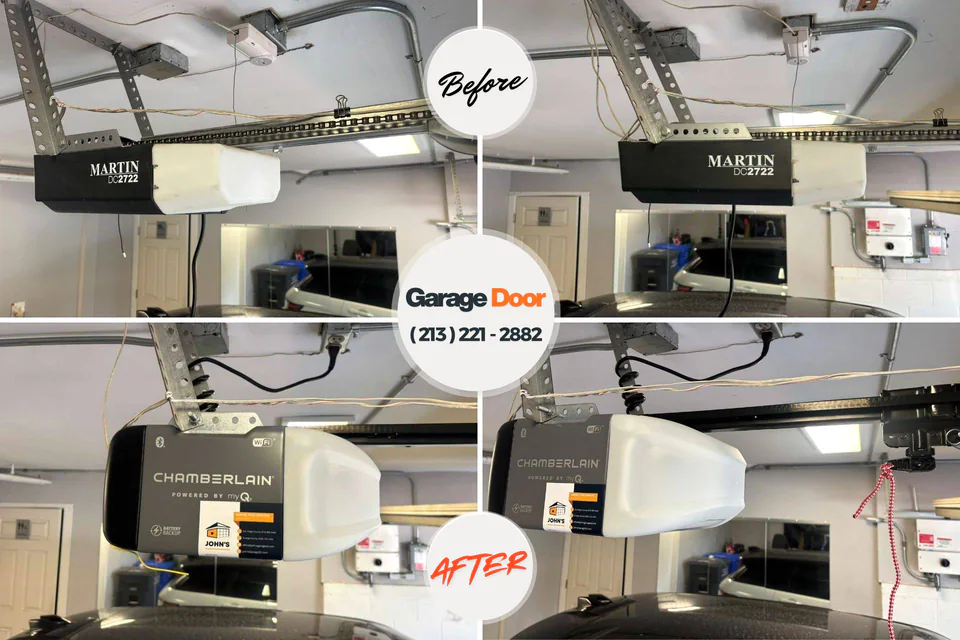 Before and after: garage door repair Goochland, VA